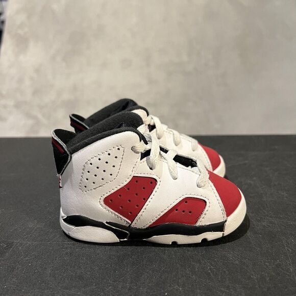 Nike Air Jordan 6 Retro Shoes Toddlers Size 4C Carmine 384667-106 Sneakers - Picture 1 of 10